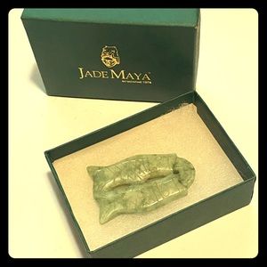 Jade Maya New in Box Mint Green Jade Fish Pendant